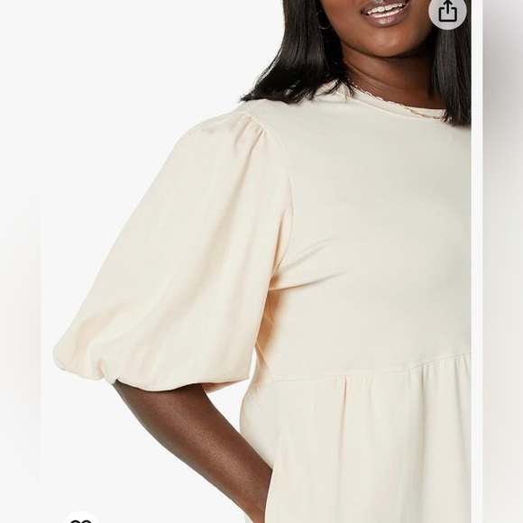 NWT Amazon Essentials Plus Size Women's Organic Cotton Dress in soft white 6X - Picture 3 of 9